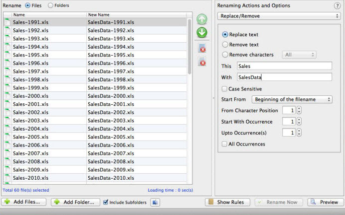 Replace and Remove Renaming
